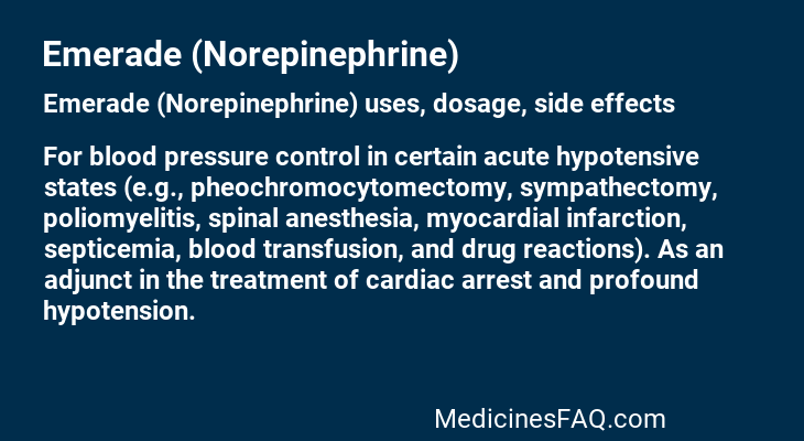 Emerade (Norepinephrine)