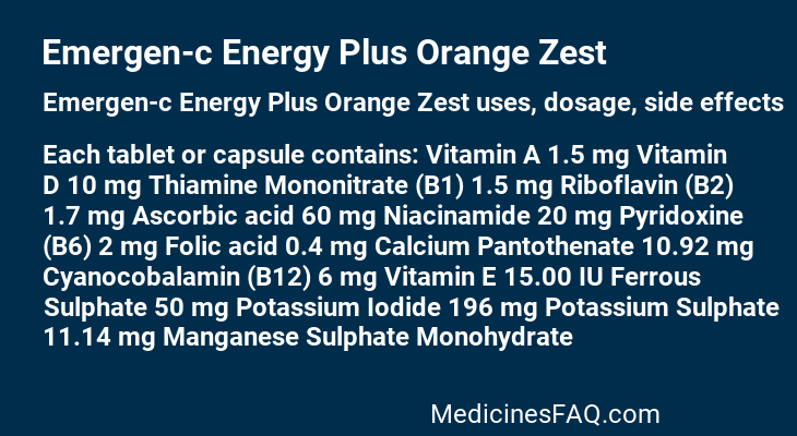 Emergen-c Energy Plus Orange Zest