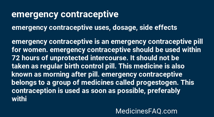 emergency contraceptive