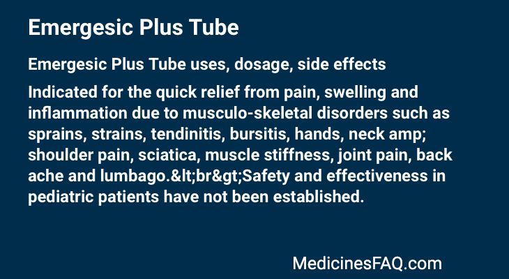 Emergesic Plus Tube