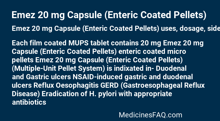 Emez 20 mg Capsule (Enteric Coated Pellets)