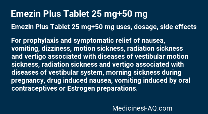 Emezin Plus Tablet 25 mg+50 mg