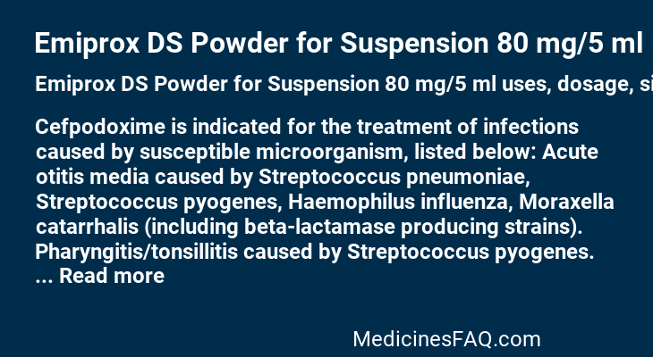 Emiprox DS Powder for Suspension 80 mg/5 ml
