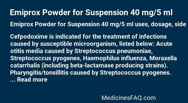 Emiprox Powder for Suspension 40 mg/5 ml