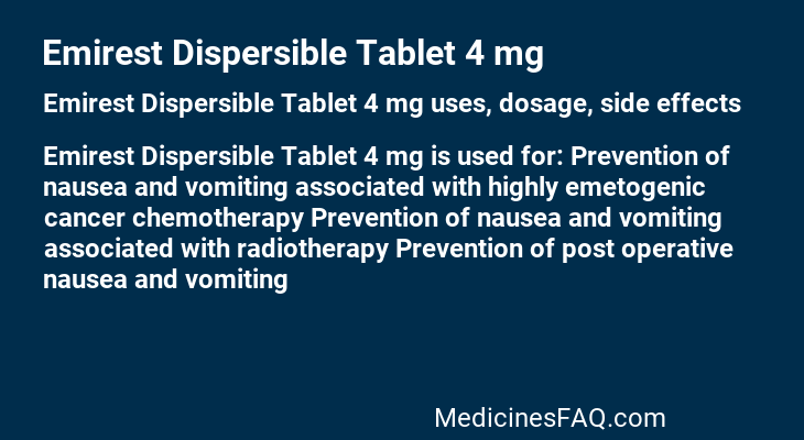 Emirest Dispersible Tablet 4 mg