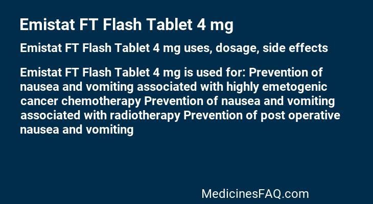Emistat FT Flash Tablet 4 mg