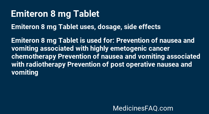 Emiteron 8 mg Tablet