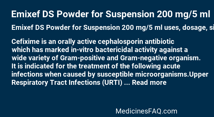 Emixef DS Powder for Suspension 200 mg/5 ml
