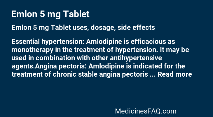 Emlon 5 mg Tablet