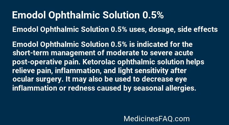 Emodol Ophthalmic Solution 0.5%