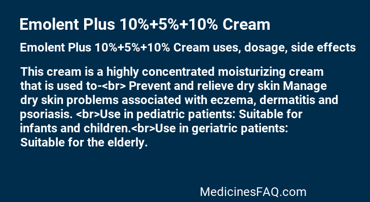 Emolent Plus 10%+5%+10% Cream