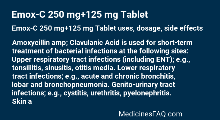 Emox-C 250 mg+125 mg Tablet