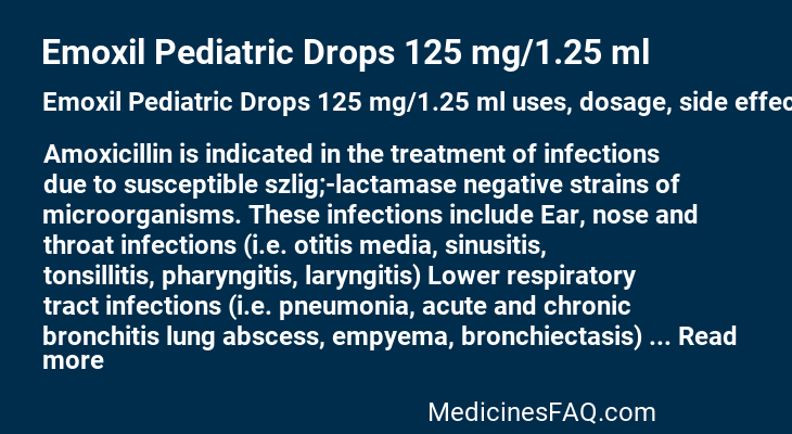 Emoxil Pediatric Drops 125 mg/1.25 ml