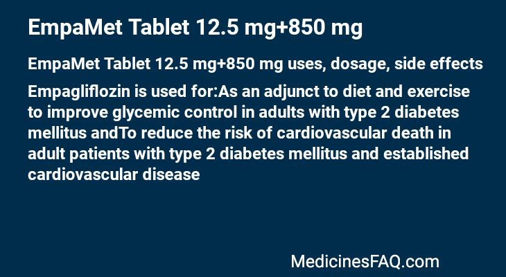 EmpaMet Tablet 12.5 mg+850 mg