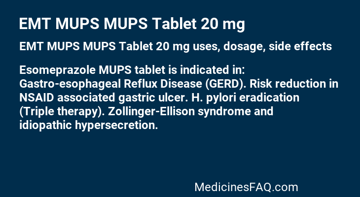 EMT MUPS MUPS Tablet 20 mg