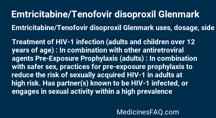 Emtricitabine/Tenofovir disoproxil Glenmark