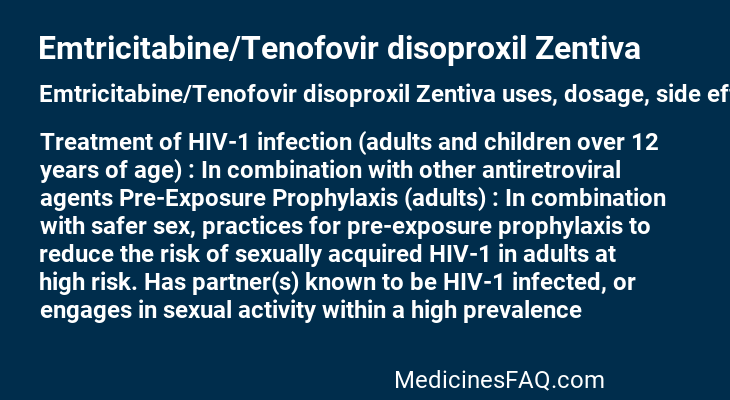 Emtricitabine/Tenofovir disoproxil Zentiva