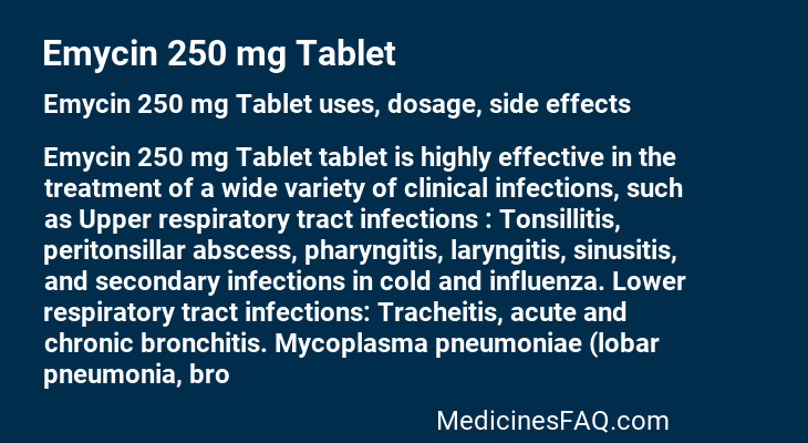 Emycin 250 mg Tablet