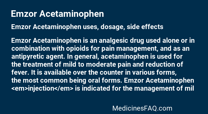 Emzor Acetaminophen