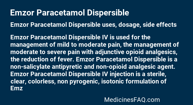 Emzor Paracetamol Dispersible