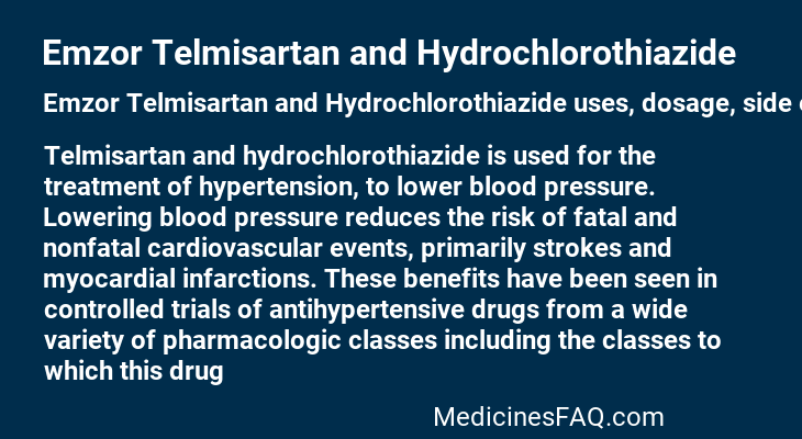 Emzor Telmisartan and Hydrochlorothiazide