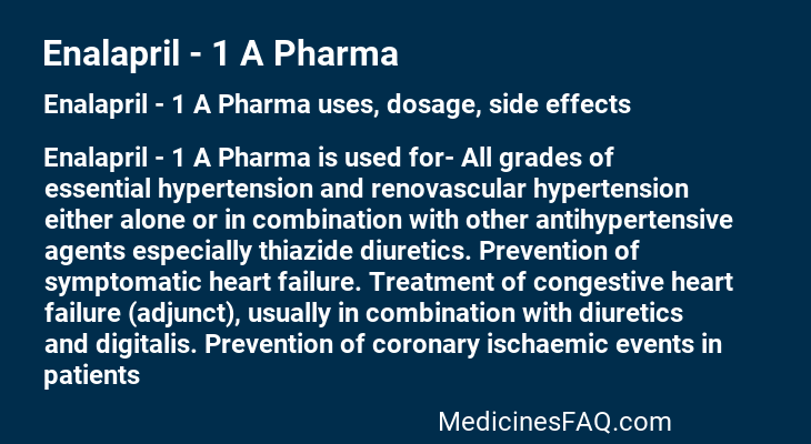 Enalapril - 1 A Pharma