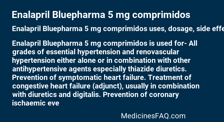 Enalapril Bluepharma 5 mg comprimidos