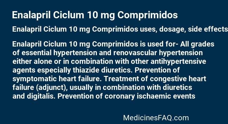 Enalapril Ciclum 10 mg Comprimidos