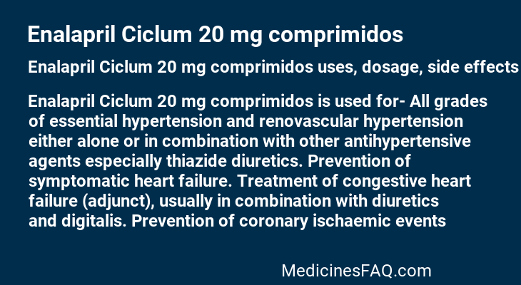 Enalapril Ciclum 20 mg comprimidos