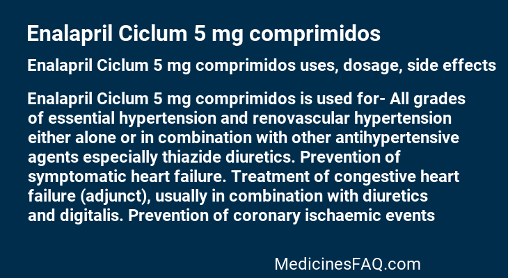 Enalapril Ciclum 5 mg comprimidos