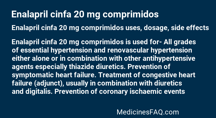 Enalapril cinfa 20 mg comprimidos