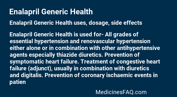 Enalapril Generic Health