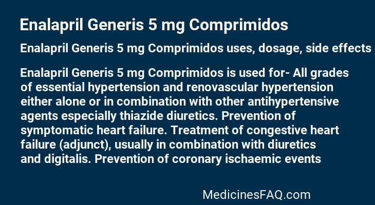 Enalapril Generis 5 mg Comprimidos