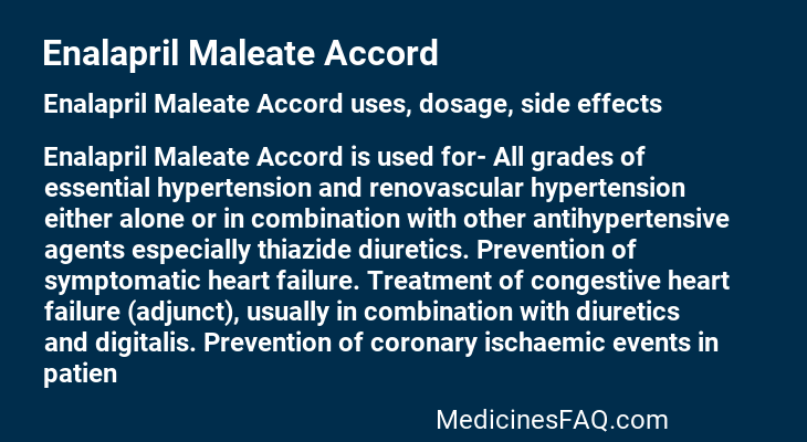 Enalapril Maleate Accord