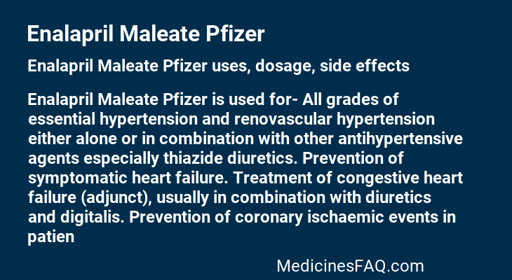 Enalapril Maleate Pfizer