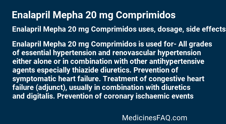 Enalapril Mepha 20 mg Comprimidos