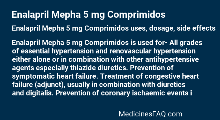 Enalapril Mepha 5 mg Comprimidos