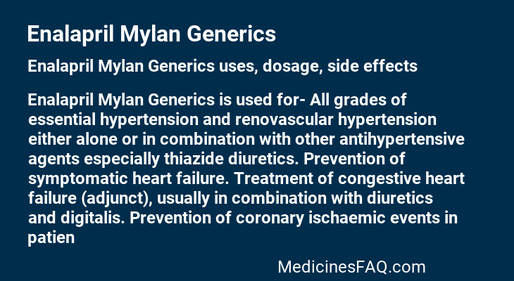 Enalapril Mylan Generics