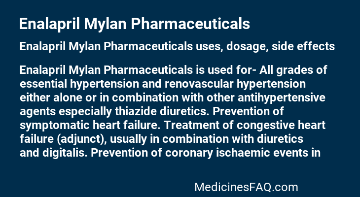 Enalapril Mylan Pharmaceuticals
