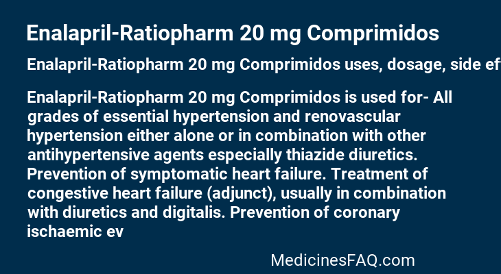 Enalapril-Ratiopharm 20 mg Comprimidos
