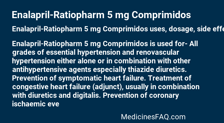 Enalapril-Ratiopharm 5 mg Comprimidos