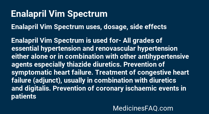 Enalapril Vim Spectrum