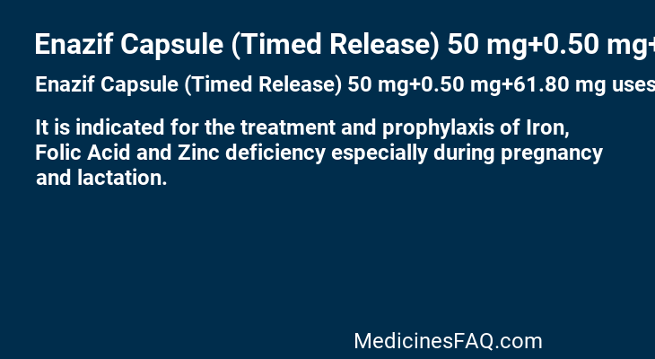 Enazif Capsule (Timed Release) 50 mg+0.50 mg+61.80 mg