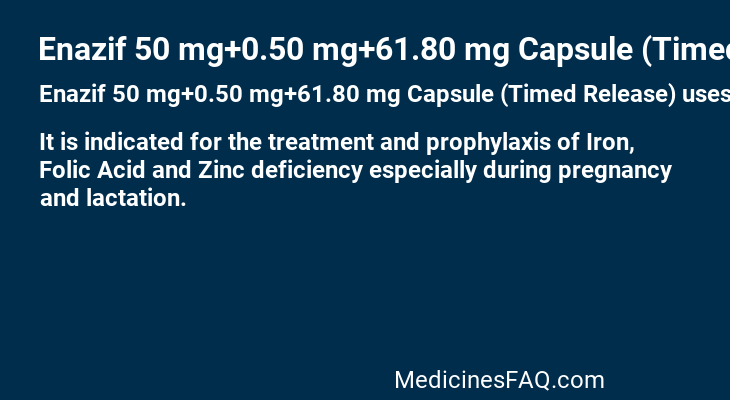 Enazif 50 mg+0.50 mg+61.80 mg Capsule (Timed Release)