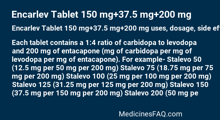 Encarlev Tablet 150 mg+37.5 mg+200 mg