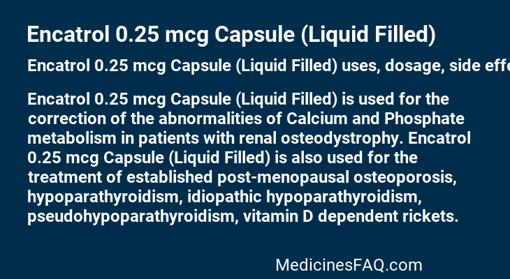 Encatrol 0.25 mcg Capsule (Liquid Filled)