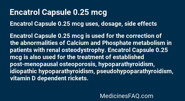 Encatrol Capsule 0.25 mcg