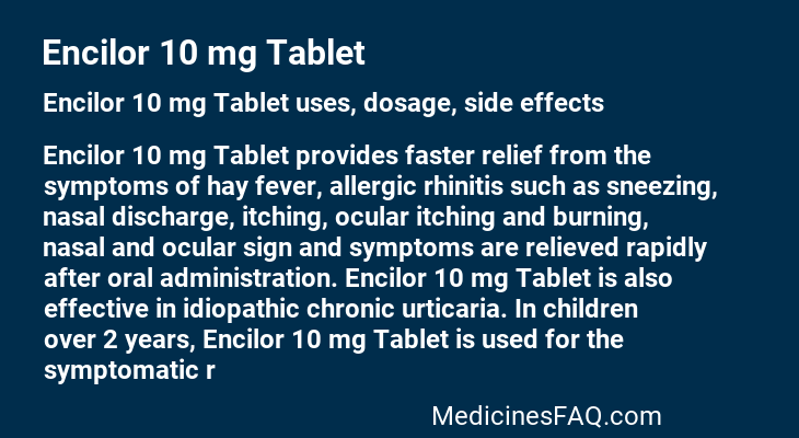 Encilor 10 mg Tablet