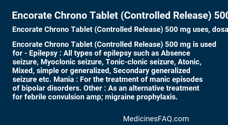 Encorate Chrono Tablet (Controlled Release) 500 mg