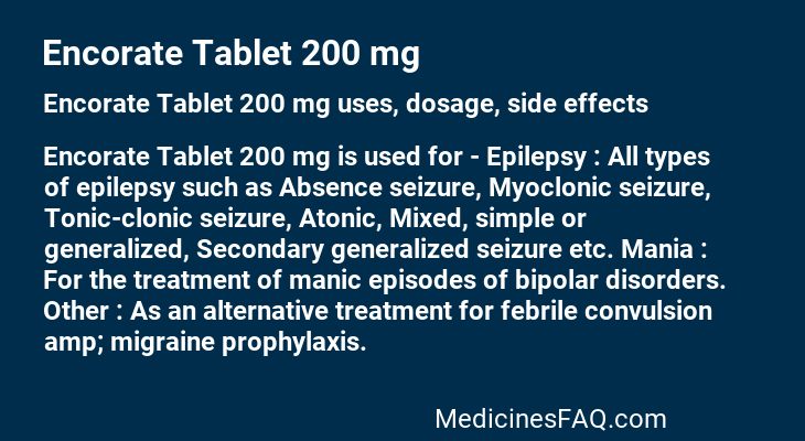 Encorate Tablet 200 mg